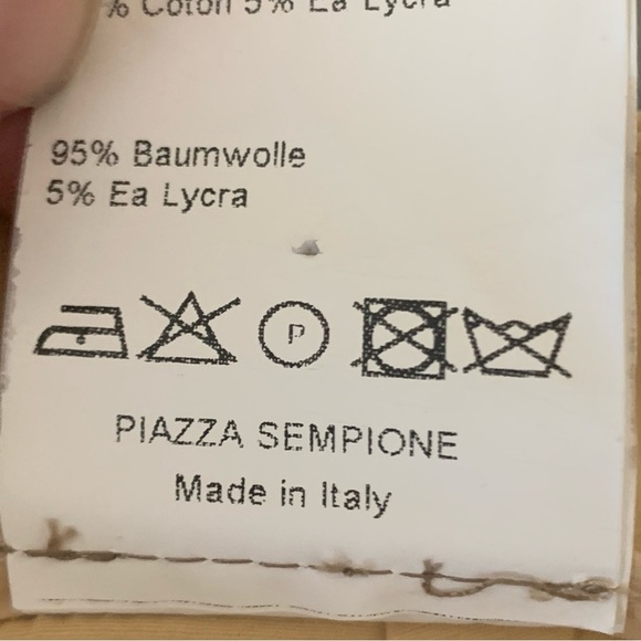 PIAZZA SEMPIONE Made in Italy Chelsea Stretch Cotton Dress Pants Yellow - Picture 13 of 15